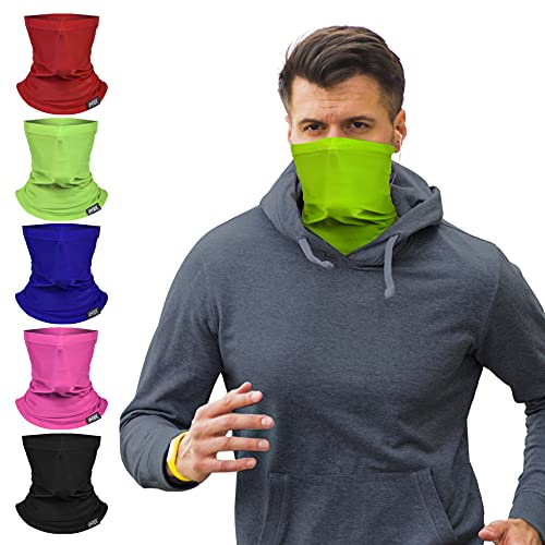 Motorcycle Face Mask Biker Neck Gaiter Bandana Sun UV Dust Protection Balaclava Running Ski Face Cover Scarf (Green)