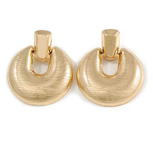 Grandes boucles d'oreilles rondes dorées 60 mm à clipser pour femme