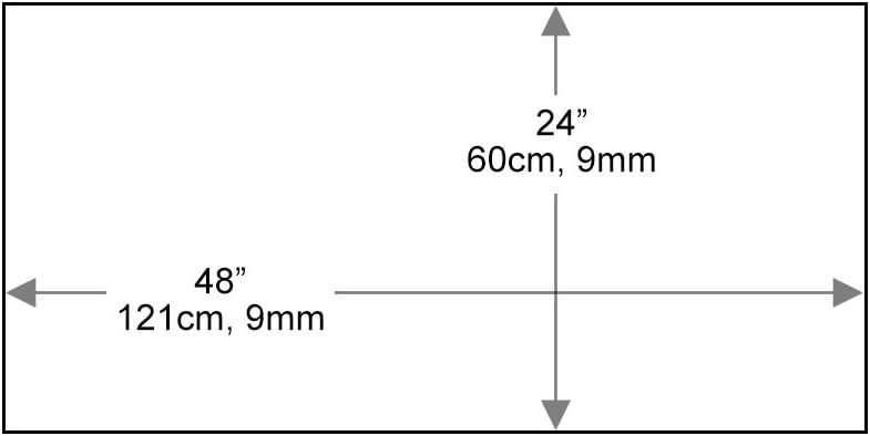 Dulles Glass 24X48 inch Rectangular Glass Table Top - Tempered - 1/4" Thick Glass Surface, Safe Flat Polished, Eased Corners, Multipurpose for Dining Table, Patio, Coffee and End Table