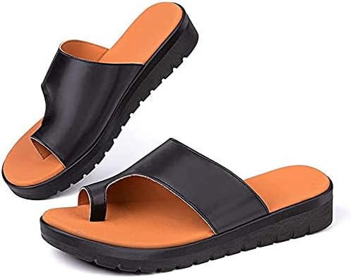Amazon.com: Sandalias ortopédicas para mujer con soporte para el arco,  corrección de huesos del dedo gordo del pie, zapatos de corrección de  juanetes, chanclas de cuero para mujer, zapatos antideslizantes para viajes