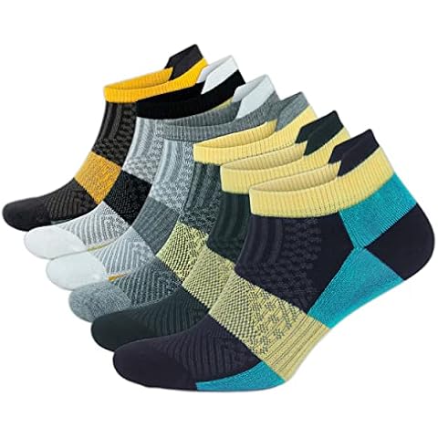 Wonky Line Women's Bamboo running trainer socks, 6 pairs box, breathable anti blister soft and light weight, quick dry, high performance colourful sport socks gym cycling UK Size 4-7 (Multicolour 2) Cover