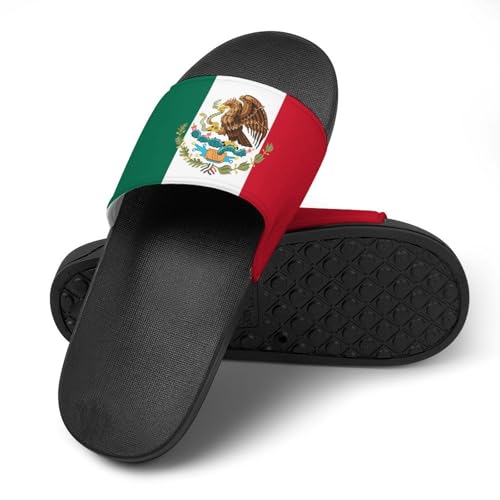 Mexico Flag Color Slides Shoes Mans Woman Slide Sandals Non Slip Shower Open Toe Shoe Lightweight Beach Shoes3