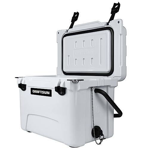 Driftsun 20-Quart Ice Chest, Heavy Duty, High Performance Roto-Molded Commercial Grade Insulated Cooler, White #TOP3