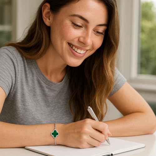Image of Lucky Charm Clover Bracelet for Women | 925 Sterling Silver with 18K Gold Plating | Adjustable & Anti-Tarnish | Stylish Designer-Inspired Jewelry