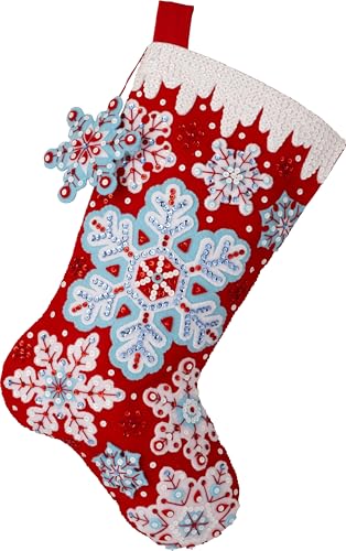 Kit fabrication chaussette feutre givré Bucilla 45,7 cm loisirs créatifs Noël