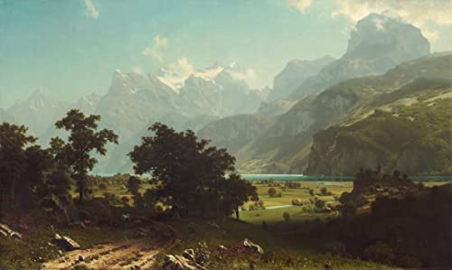 Peinture murale Lac des Quatre-Cantons d'Albert Bierstadt pour sublimer le décor du salon