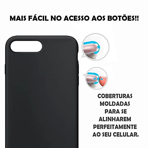 Case Capinha Colorida Capa Slim Flexível Aveludada Compatível Com iPhone 7/8 PLUS Vermelha,Preta, La