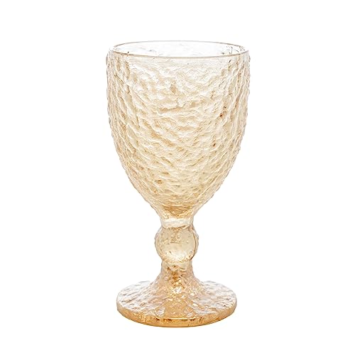 Taça de Água de Cristal Martelado Petra Âmbar 320ml - Lyor