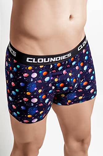 Cloundies Matching Underwear for Couples - Donut Space Design Cotton Undies Set with Socks - His and Hers Gifts(Boxer Brief-Large) - Thumbnail 4