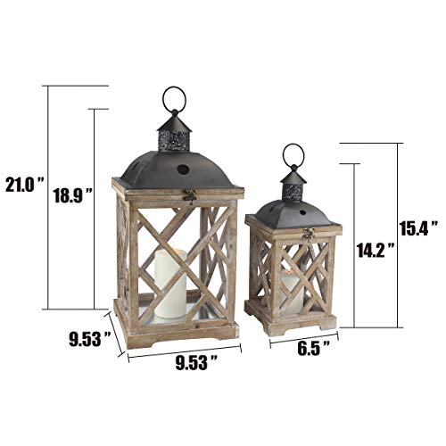 Stonebriar Decorative Wooden Hurricane Candle Lantern Set, Use As Decoration For Birthday Parties, A Rustic Wedding Centerpiece, Or Create A Relaxing Spa Setting, For Indoor Or Outdoor Use #TOP4