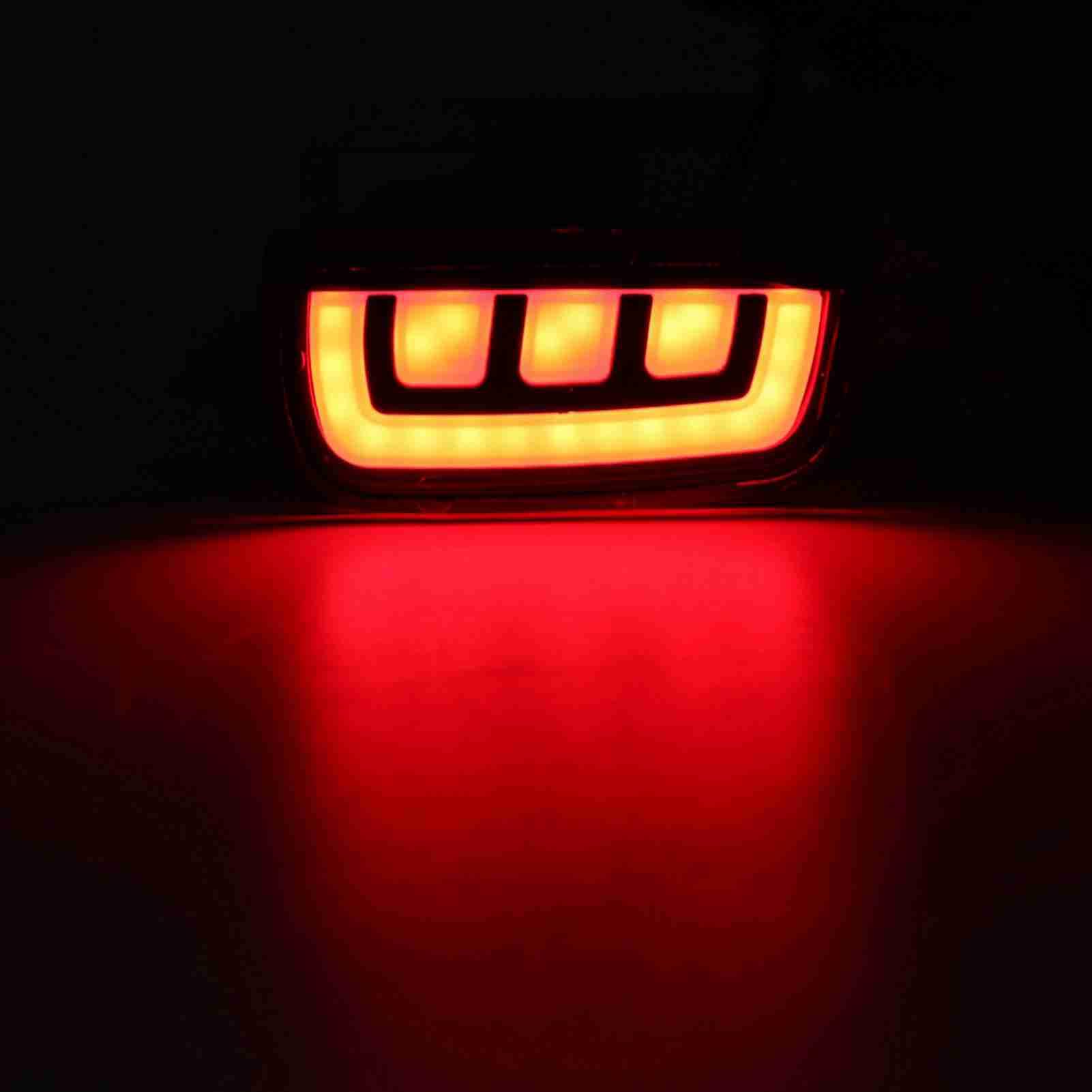 Tbest Lámpara de Freno de Freno LED del Parachoques Trasero de 2 Piezas para el Automóvil para 2016 2017 Safézgo Brillante Mejorado Daytime Running Material Impermeable ABS Negro Rojo