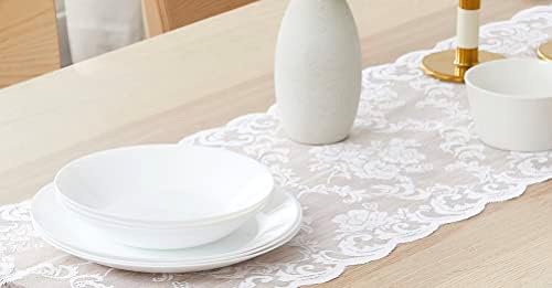 WARM HOME DESIGNS Wedding Table Runner. Extra Long 14 x 120 White Table Runner. Lace Table Runner Features Rose Design & 2 Attached Tassels. Wedding Table Runner from Lace Fabric. MTR White 120"