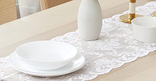 WARM HOME DESIGNS Wedding Table Runner. Extra Long 14 x 120 White Table Runner. Lace Table Runner Features Rose Design & 2 Attached Tassels. Wedding Table Runner from Lace Fabric. MTR White 120"