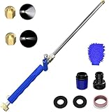Buyplus Jet Nozzle High Pressure Hose Nozzle, 2-in-1 High Pressure Power Washer for House, Jet Nozzle for Garden Hose Power Washer Wand with 2 Different Tips, Quick Connectors and Gloves, 18 Inch