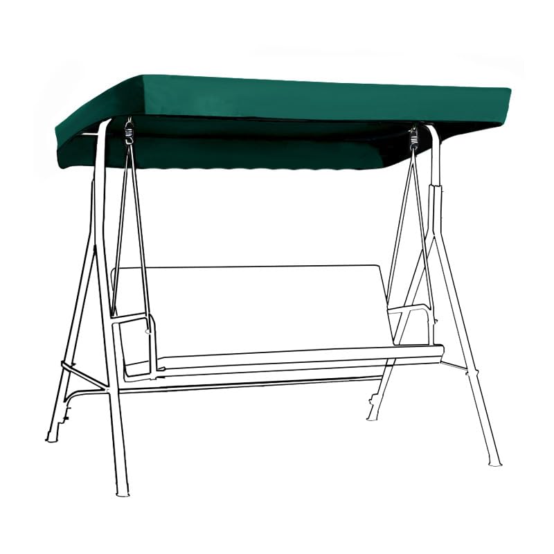 Gardenista Garden Swing Canopy Replacement | Water Resistant | Only For Outdoor Seat Hammock | Great for Sun Shade | 3 Seater (Only Canopy) (Green)