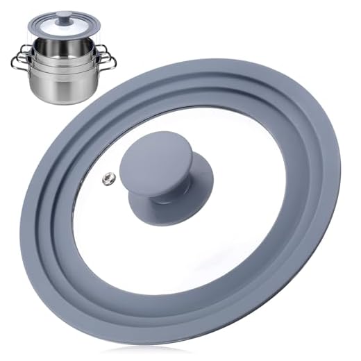 Pannendeksel, universeel deksel voor pannen, pannendeksel, 3-in-1 Ø 16-18-20 cm, pannendeksel met siliconen rand voor pannen en potten, glazen deksel 16 cm, 18 cm, 20 cm, voor pannen