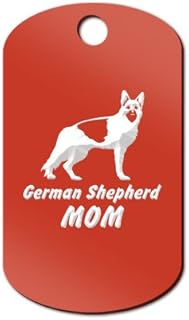 Mister Petlife German Shepherd Mom Engraved Keychain/GI Tag v2 Red