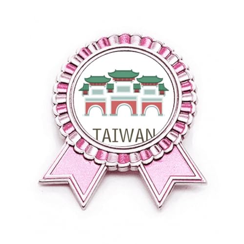Badge Taiwan Confucius Temple en métal Rose pin's souvenir de voyage M