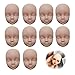 DoubleWood 10pcs 1/6 Doll Head Soft Plastic Toy Doll Repainting Practice Makeup White Double-fold Eyelid DIY Heads for BJD Make Up