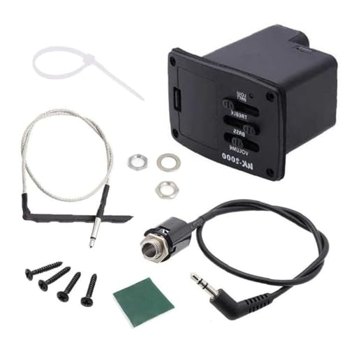 TUOREN Ukulele Pickup with Preamp UK-2000 2-Band EQ Equalizer Ukulele Piezo Pickup Violin Pickup and Preamp Tuner System 1 Set