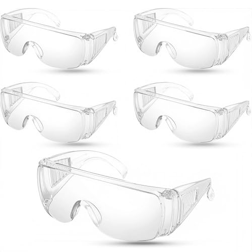Eulihent 5 Piezas Gafas de Seguridad Gafas Proteccion Trabajo con Lentes Transparentes Antivaho y Antipolvo y Antipolvo para Laboratorio Industria Agricultura y Bricolaje