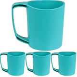 Lifeventure Ellipse Reusable Mug for Camping, Travel & Outdoor - Teal (Pack of 4)