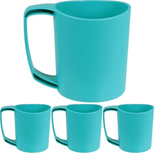 Lifeventure Ellipse Reusable Mug for Camping, Travel & Outdoor - Teal (Pack of 4)