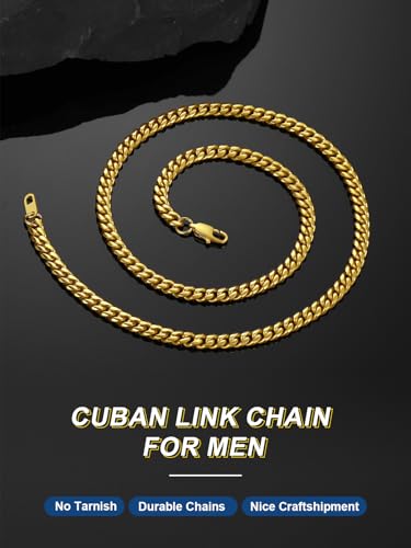 Rapper Gold Plated Chain Necklace 20inch 6MM Neck Chain for Men Mens Gift