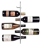 Puede ser montado en la pared JWP PTC Ltd Navarra 6 Botellas de Vino Rack, Plata