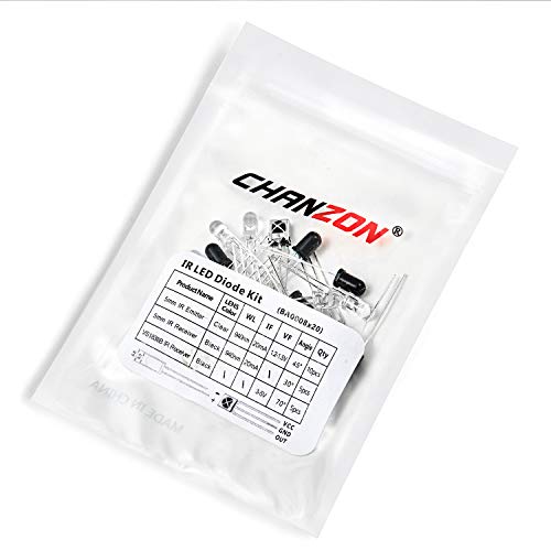 Chanzon 5Mm Ir Infrared Led Diode Emitter + Receiver 940Nm Sender Reciver Kit + Vs1838B 1838 Sensor Ray Night Vision 940 Nm 20Pcs Lighting Lamp Bulbs Assortment For Arduino Raspberry #TOP4