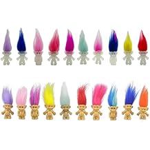 20pcs Luminous Mini Troll Dolls Glow in The Dark Vintage Action Figures Troll Dolls 1.2" Bodies, 2.3" Hair. Cake Toppers School Project, Arts and Crafts 20pcs