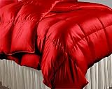California King Comforter Set Satin Red 500 GSM Down Alternative Duvet Comforter Set (Comforter + 2