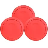 Pyrex 7201-PC Round 4 Cup Storage Lid for Glass Bowls (3, Red)