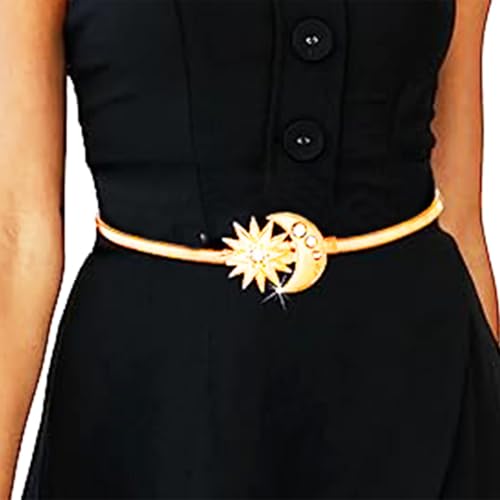 COSYDAYS Women Gold Waist Belt Metal Moon Sun Dress Belts Fashion Rhinestone Waist Chain Belts Waistband Jewelry