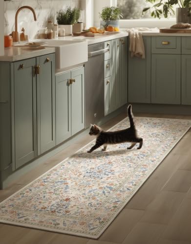 Runner Rug Washable Kitchen Runner: 2'x 6' Rug Runners for hallways Stain Resistant Non Slip Low Pile Soft Carpet Runners for Bedroom Hallway Entryway Indoor Beside Bathroom Laundry Room