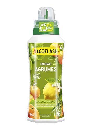 Algoflash Engrais Liquide Agrumes, Utilisable en Agriculture Biologique - 500 ML, Marron