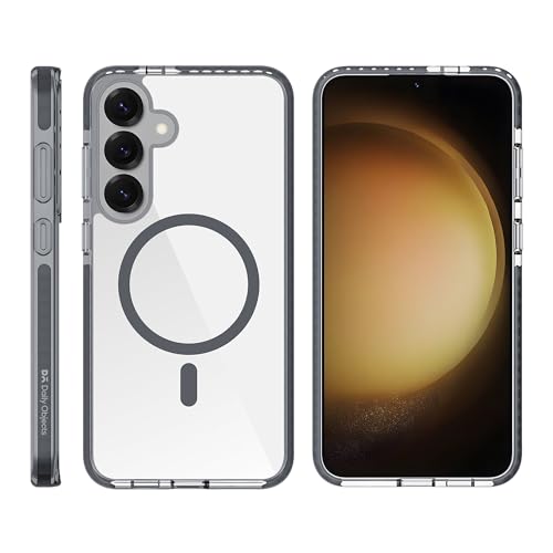 Image of DailyObjects Black Stride Clear Case Cover Compatible with Samsung Galaxy S25 Plus | Wireless Charging Slim Back Cover | 2 Layer Edge Protection & Shockproof