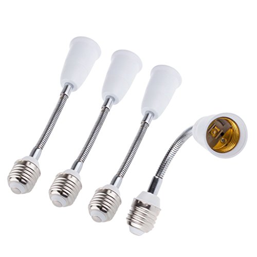 Lemonbest 4pcs E27 Light Lamp Bulb All Direction Extension Adapter Extenders 7IN E27 to E27