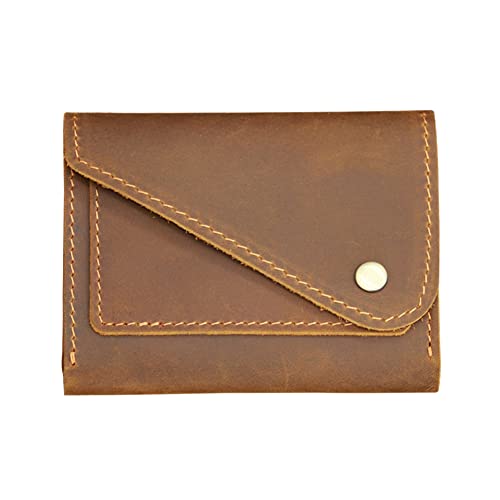 1 Pcs Leather Button Coin Purse Leather Wallet, Coin Organizer, Change Holder,Card Case,Slim Money Clip,Leather Storage Bag for Men & Women