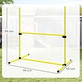 PawHut Agility Set Hunde 4-teiliges höhenverstellbar Agility-Ausrüstung Sprungstangen-Set Steckhürdenset mit 4 Hürden Tragetasche Koordinationstraining Sprungstangen-Set für Spiele Training