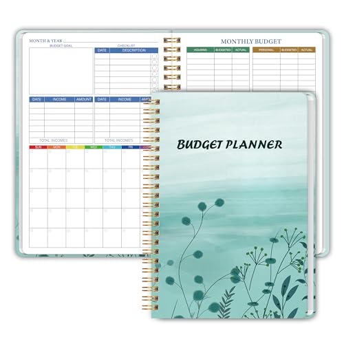 Monthly Budget Planner - 14 Months Hardcover Undated Financial Planner Organizer Budget Book with Expense and Debt Tracker Notebook to Manage Your Money Effectively, Bill Organizer