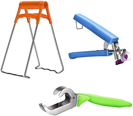 Hot Plate Gripper, SEFONE Stainless Steel Bowl Clip, Kitchen Retriever Tongs Bowl Dish Pan Clip for Cooking (3 Pack)