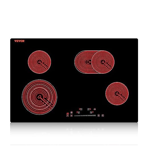 VEVOR Electric Stove Top 30 Inch,4 Burners Electric Cooktop,9 Power Levels & Sensor Touch Control,Easy to Clean Ceramic Glass Surface,Child Safety Lock,240V