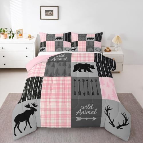 Feelyou Bear Wild Animal Comforter Set King Size Boys Girls Kids Bedding