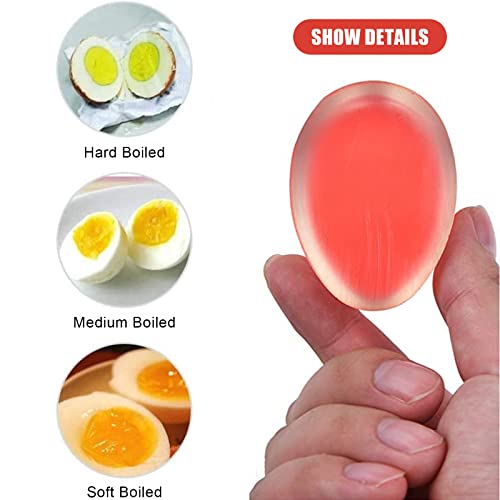 Image of 2Pcs Egg Timer,Colour Changing Boiled Egg Timer,Color Indicator Soft Medium & Hard Boiled Eggs Heat Sensitive Safe Durable Kitchen Tool for Breakfast,Cooking Kitchen,Gift & Home Use, Red