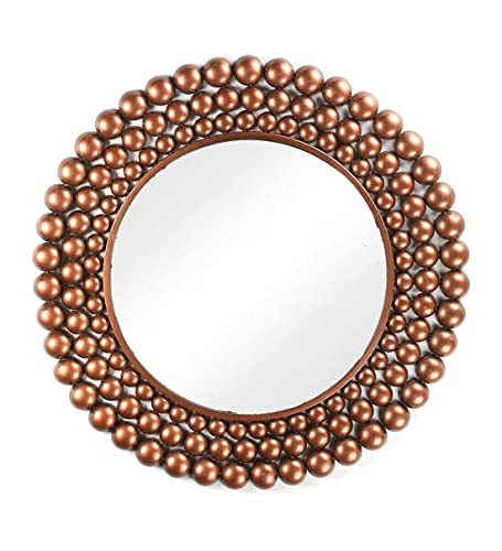 Image of Artemade De-Coppera Decorative Mirror | Wall Mounted Hanging Mirror for Home Decor | Round| Framed