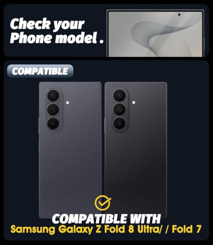Image of Uyiton 4-in-1 Screen Protector for Samsung Galaxy Z Fold 7 | HD Clear Screen Guard Set with Front Screen, Back Panel, Inner Display & Hinge Protector | Anti-Scratch | Bubble-Free Easy Installation