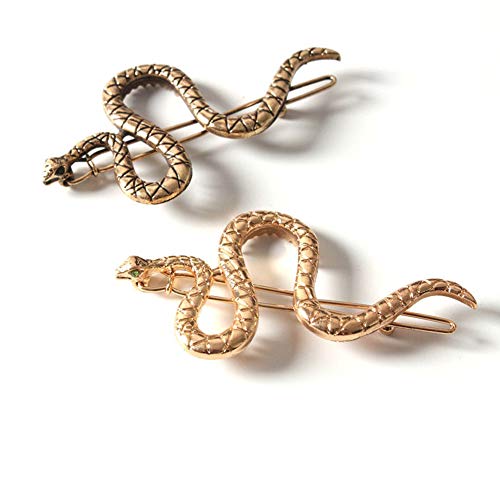 Bzybel Vintage Alloy Luxury Hair Clips Hair Pins Snake Pattern Hair Snap Clips Bobby Pins Ponytail Clips Party Hair Barrettes For Girls Women Ladies Thick Fine Hair Accessories #TOP7