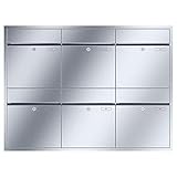 RENZ/Plan / 6er Unterputz-Briefkastenanlage Einbau-Briefkasten / V4A-Edelstahl/Volumen 28 L/Dein-Briefkasten.de