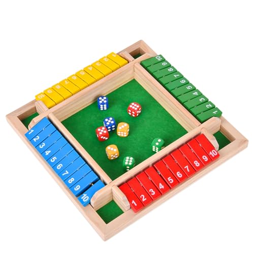EACHHAHA Shut The Box 4 Jugadores -Juego de Mesa de Madera